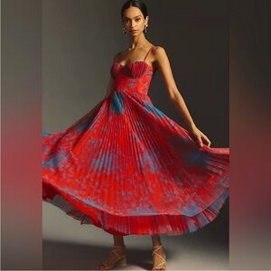 Anthropologie Hutch Amara corset tulle pleated dress NEW